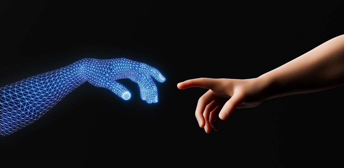 Digital fingers touching