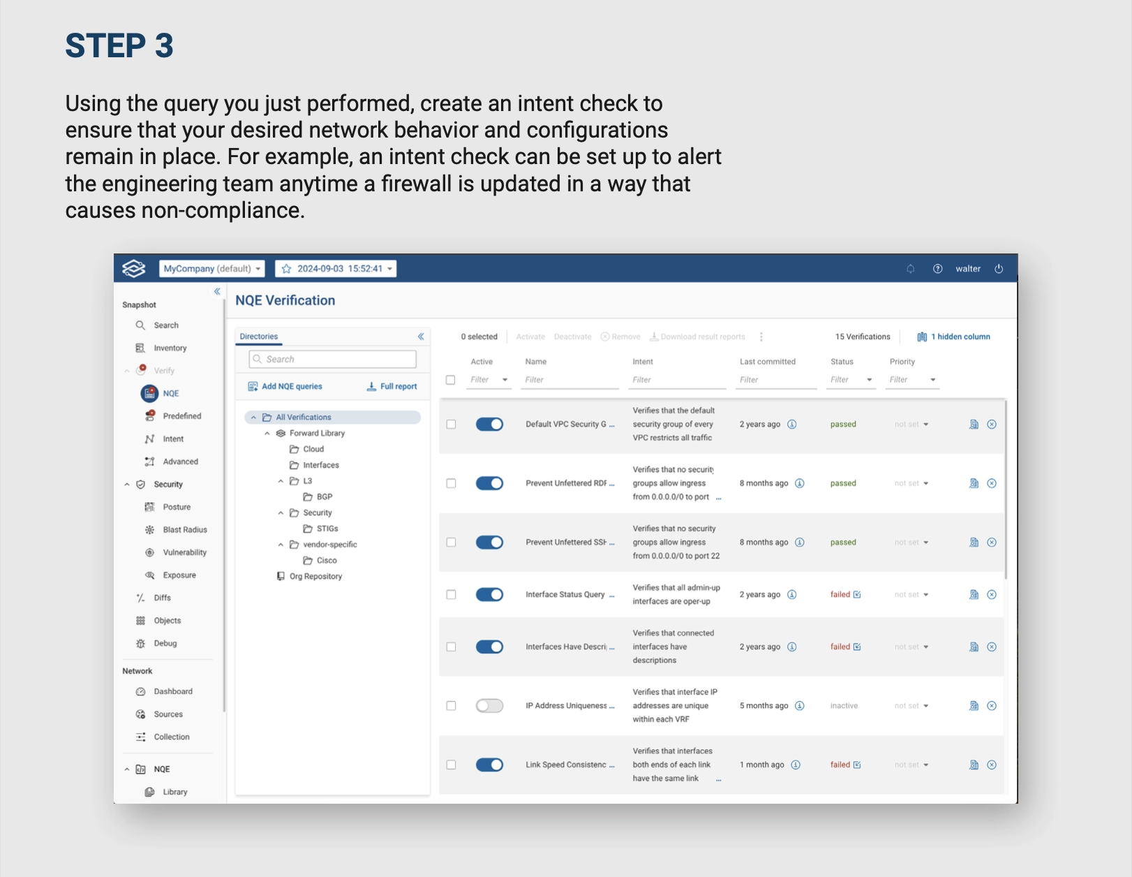 Continuous Network Security Compliance Monitoring Use Case Step 3