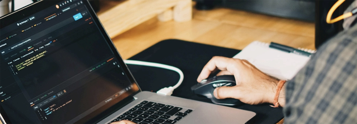 Man working on laptop