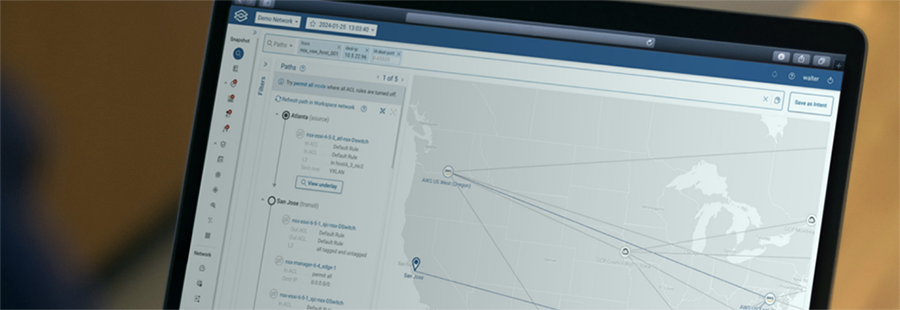 Forward Networks interface on laptop